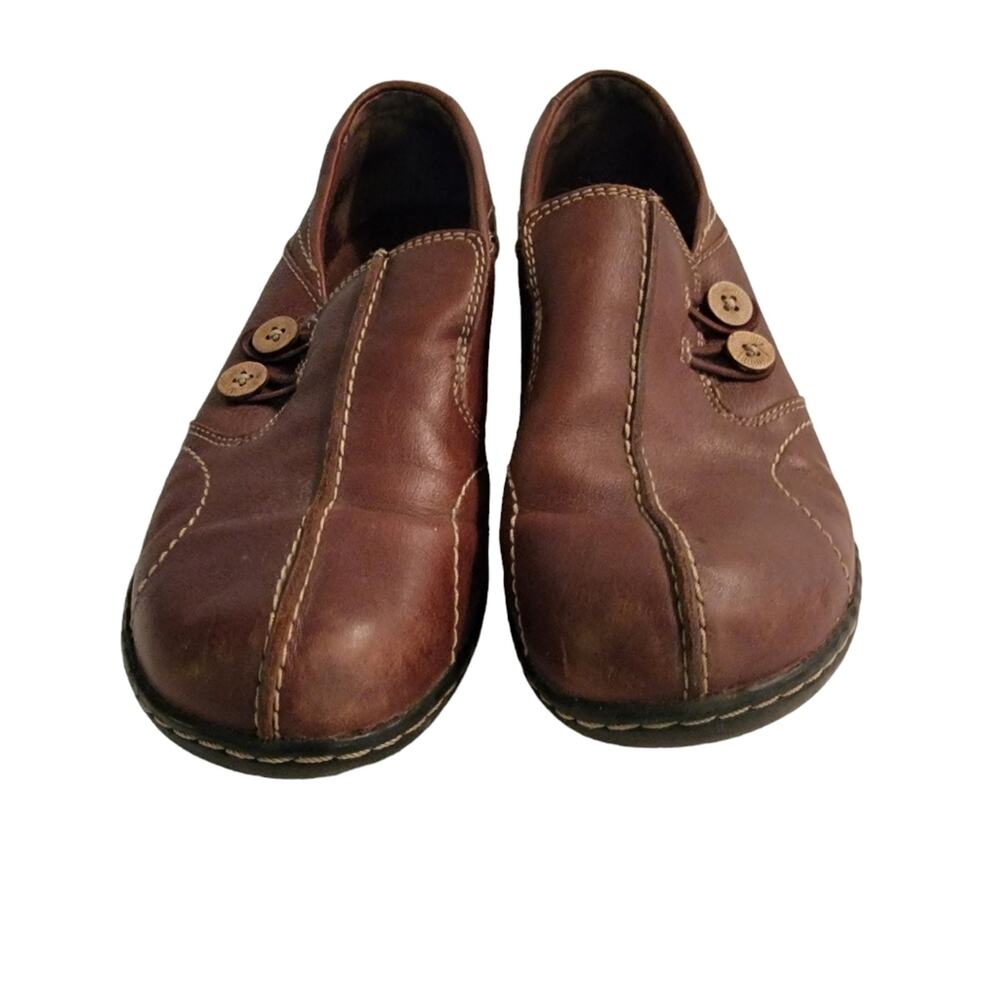 Clarks Ashland Lela Bendables Flats Shoe Brown Split Toe Stitched Size 8